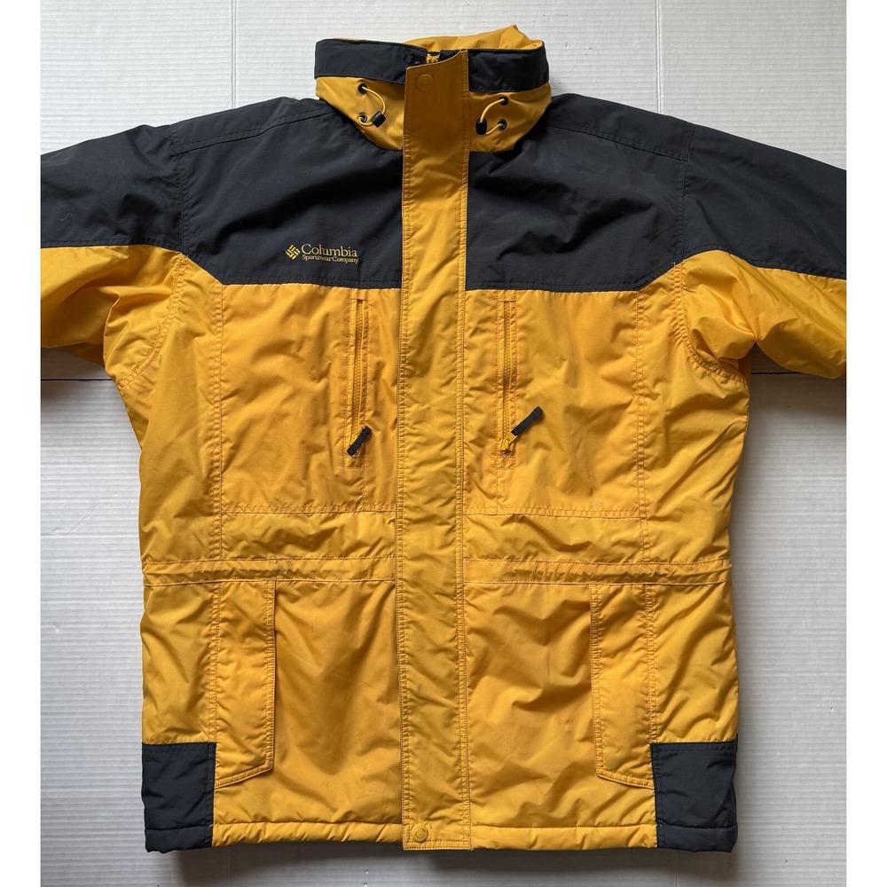 COLUMBIA SPORTSWEAR - Men's Yellow Insulated Winter Ski Coat - Size Large